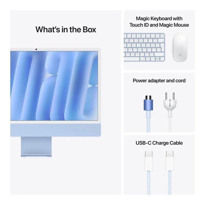 Комп'ютер Apple 24" iMac Retina 4.5K / Apple M4 (10-c/CPU, 10-c/GPU), 16, 512, Blue (MWV33UA/A) зображення 8