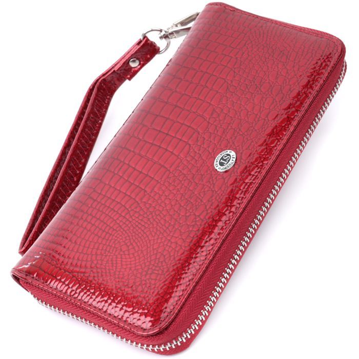 Гаманець ST Leather З натуральної шкіри Червоний (22677)
