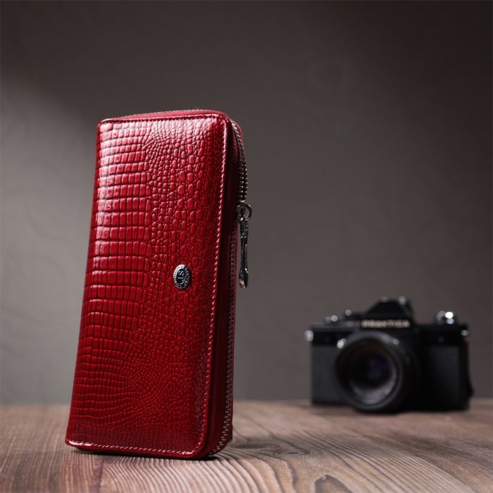 Гаманець ST Leather З натуральної шкіри Червоний (22677) зображення 8
