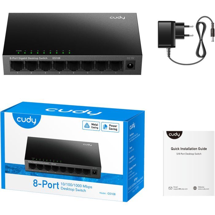 Комутатор мережевий Cudy GS108 зображення 3