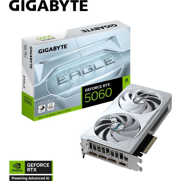 Відеокарта GIGABYTE GeForce RTX5060 8Gb EAGLE OC ICE (GV-N5060EAGLEOC ICE-8GD) зображення 11