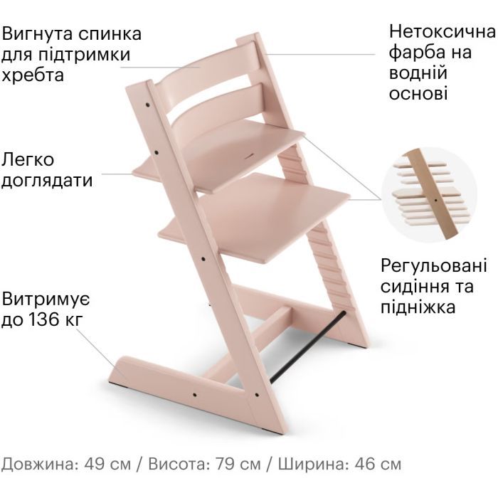 Стілець для годування Stokke Tripp Trapp, Fjord Blue (сіро-синій) (100138) зображення 5