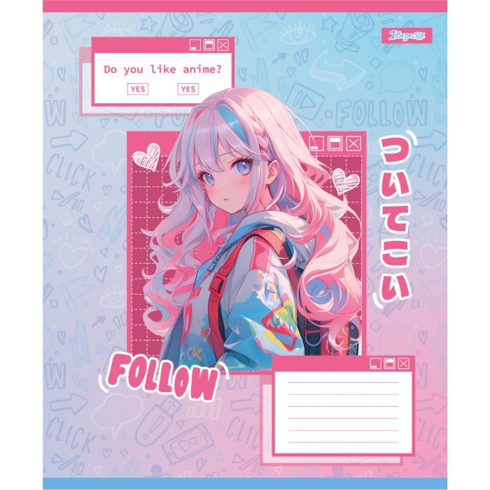 Тетрадь 1 вересня Follow Anime А5 12 листов клетка (768119) изображение 2