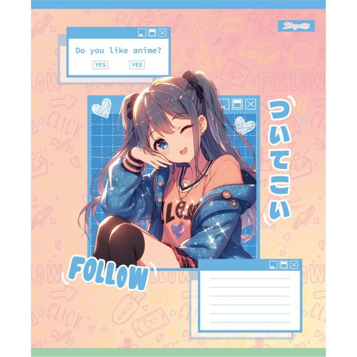 Тетрадь 1 вересня Follow Anime А5 12 листов клетка (768119) изображение 3
