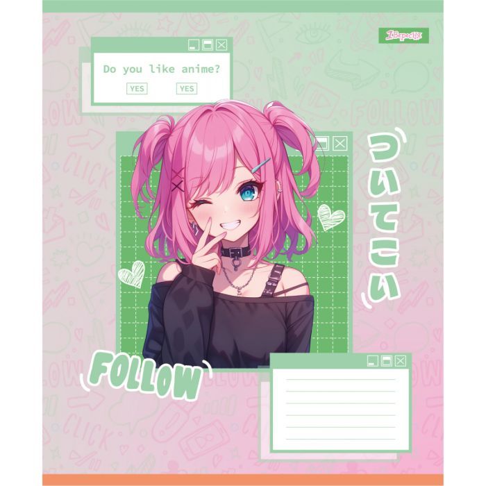 Тетрадь 1 вересня Follow Anime А5 12 листов клетка (768119) изображение 4