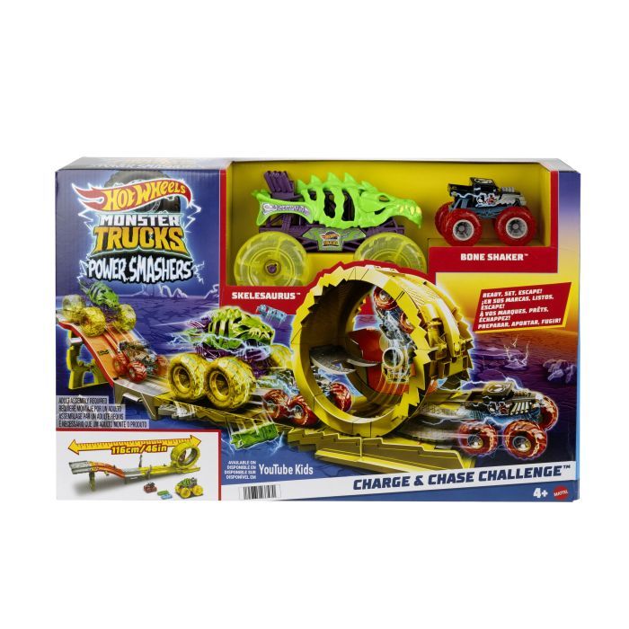 Автотрек Hot Wheels Power smashers Monster Trucks Заряжай и преследуй (HXT05) изображение 3