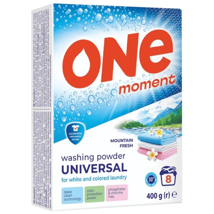 Стиральный порошок One Moment Universal Горная свежесть 400 г (4820178065658)