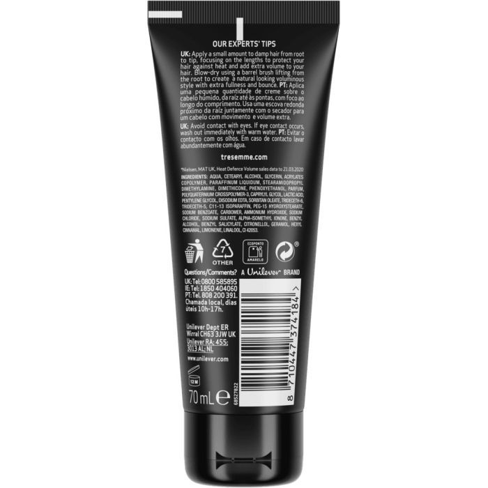 Кондиционер для волос Tresemme Термозащитный бальзам Для придания волосам объема 70 мл (8710447374184) изображение 2