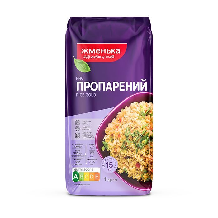 Крупа Жменька Рис пропаренный Gold 1 кг (4820038700897)