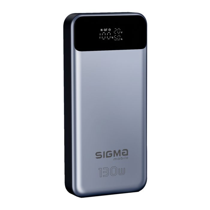 Батарея универсальная Sigma X-power SI30A7QLX 30000mAh, PD/130W, LED, cable 100w, silver (4827798479117) изображение 3