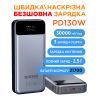 Батарея универсальная Sigma X-power SI30A7QLX 30000mAh, PD/130W, LED, cable 100w, silver (4827798479117) изображение 7