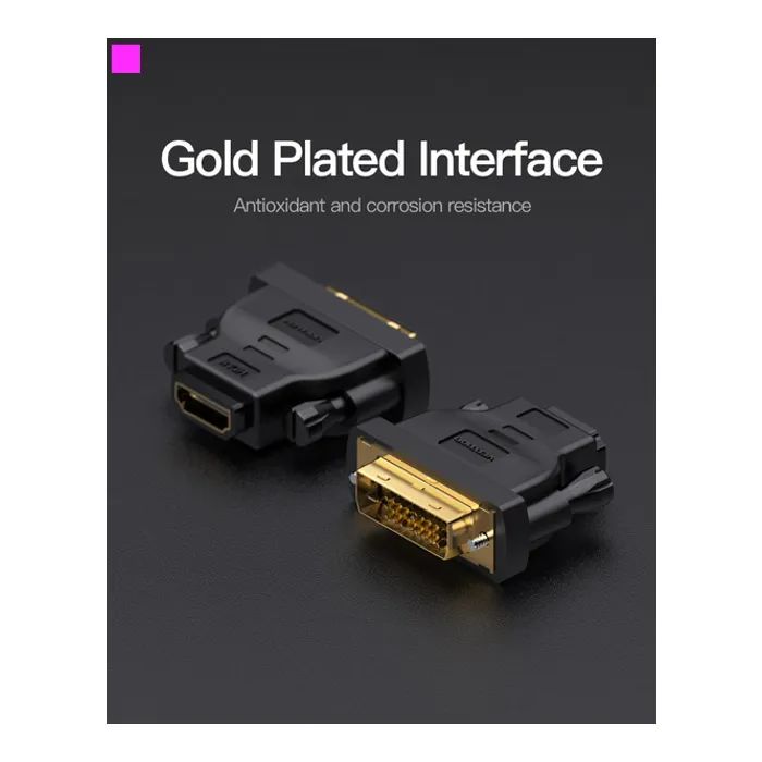 Переходник DVI(24+1) Male to HDMI Female black Vention (ECDB0) изображение 3