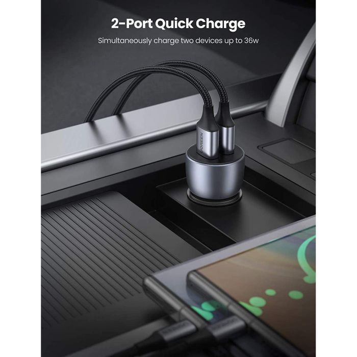 Зарядное устройство Ugreen CD213 2xUSB Fast Car Charger (Dark Blue) (UGR-10144) изображение 3