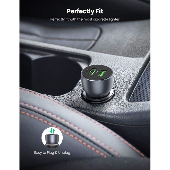 Зарядное устройство Ugreen CD213 2xUSB Fast Car Charger (Dark Blue) (UGR-10144) изображение 6