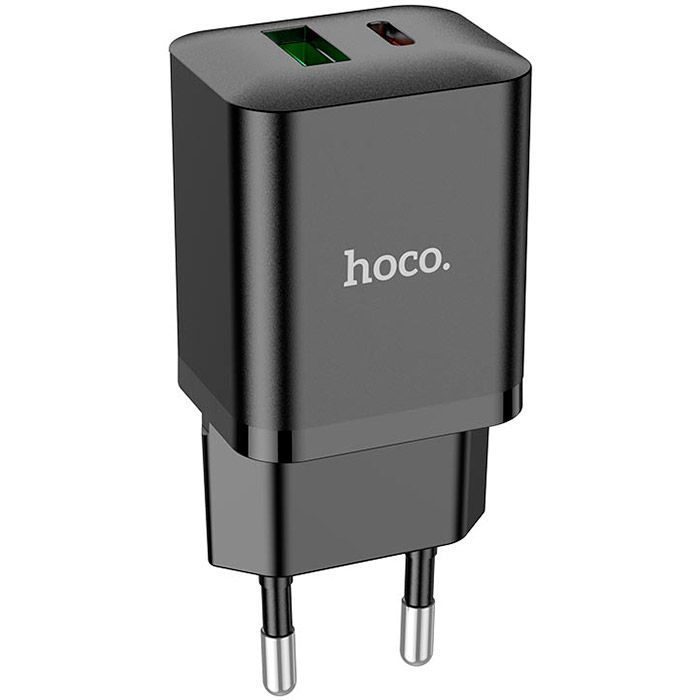 Зарядное устройство HOCO N28 Founder 1xUSB-C PD20W + 1xUSB QC3.0 Black (6931474783509) изображение 3