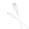 Дата кабель USB 2.0 AM to Lightning 1.0m Lenny silicone BX113 white BOROFONE (6941991115400)