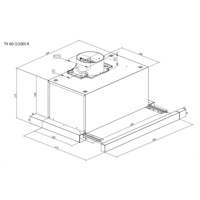 Вытяжка кухонная Pyramida TX 60 (1100) R IX изображение 6