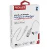 Дата кабель USB 2.0 AM to Lightning 1.2m 2.4A MFi PowerLine-Ai120 white Promate (powerline-ai120.white) изображение 2