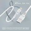 Дата кабель USB 2.0 AM to Lightning 1.2m 2.4A MFi PowerLine-Ai120 white Promate (powerline-ai120.white) изображение 7