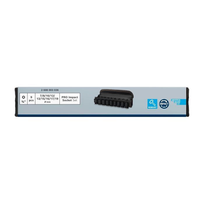 Набор головок Bosch Professional ударных торцевых Standart 9шт, 3/8", 30мм (2.608.003.036) изображение 4