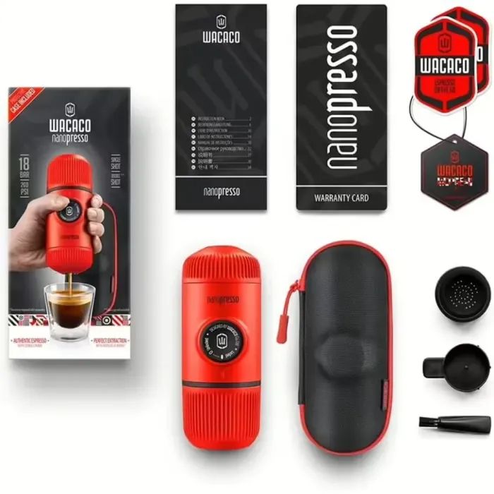 Кавоварка кемпінгова Wacaco Nanopresso з чохлом сіра (WNANOGRcase) зображення 2