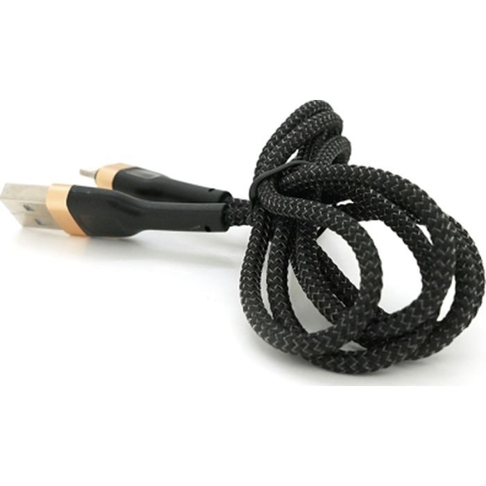 Дата кабель USB 2.0 AM to Lightning 1.0m 3.0A black gold PZX (V-165)