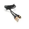 Дата кабель USB 2.0 AM to Lightning 1.0m 3.0A black gold PZX (V-165) изображение 2