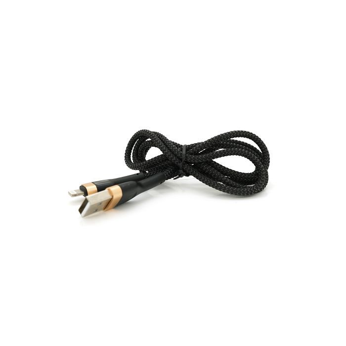 Дата кабель USB 2.0 AM to Lightning 1.0m 3.0A black gold PZX (V-165) изображение 5
