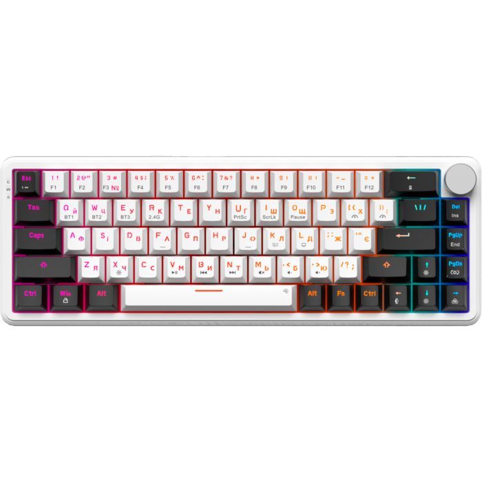 Клавіатура GamePro Asgard Valhalla MK210W Pro 65 RGB Wireless/Bluetooth/USB White (MK210W Pro) зображення 2