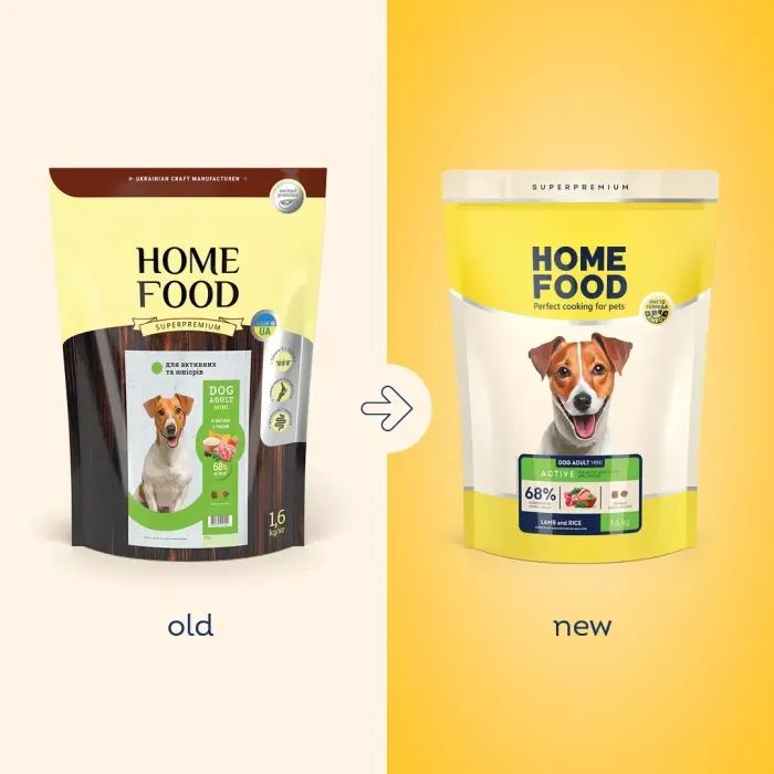 Сухий корм для собак Home Food ADULT MINI Low-grain For active adult and junior з ягням та рисом 1.6 кг (4820235020422) зображення 2