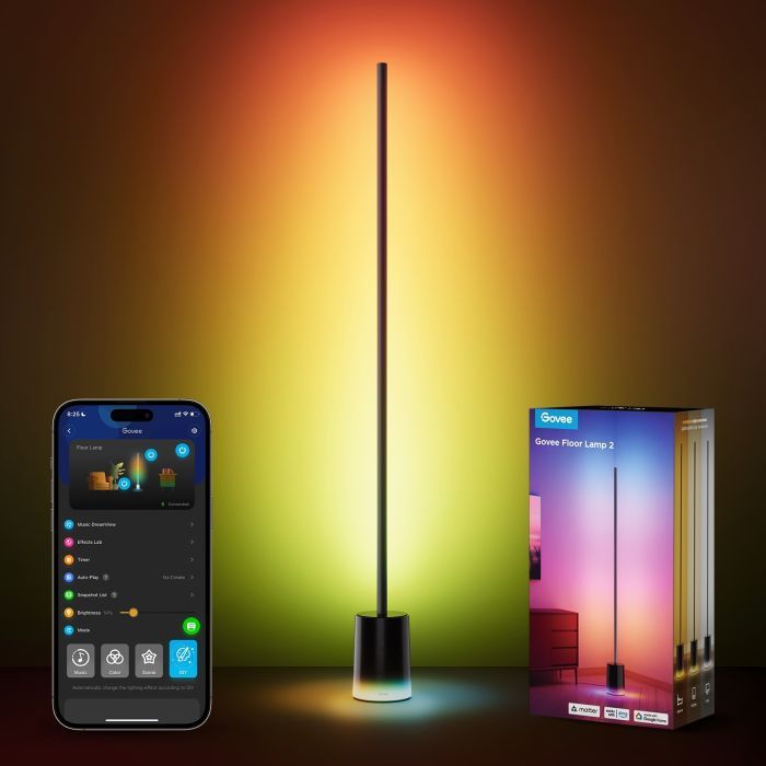 Торшер Govee H607C Floor Lamp 2, 1725Lm, RGBICWW, WI-FI/Bluetooth, black (H607C311) зображення 10 Торшер Govee H607C Floor Lamp 2, 1725Lm, RGBICWW, WI-FI/Bluetooth, black (H607C311) зображення 10