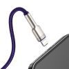 Дата кабель USB 2.0 AM to Lightning 1.0m 2.4A metal purple Baseus (CALJK-A05) зображення 5