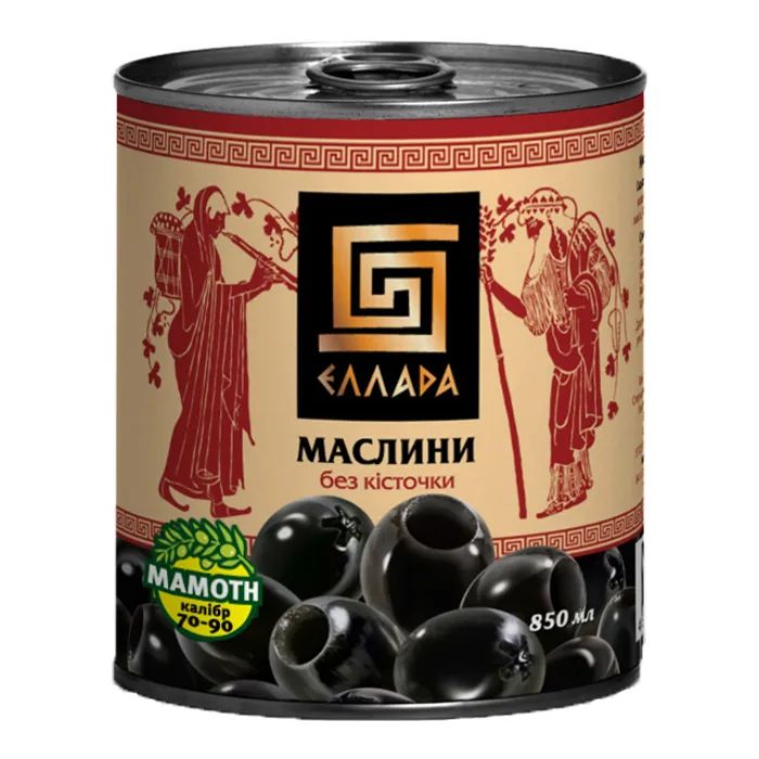 Овощная консервация Ellada Mammoth Маслины без косточки 850 мл ж/б ключ (4820104250592)