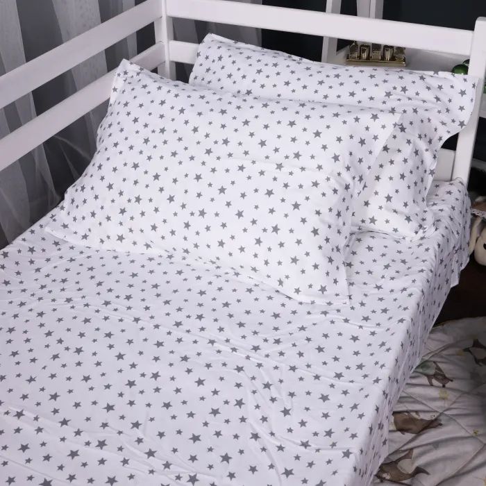 Постельное белье MirSon 016 White Stars Фланель 143х210 полуторный (2200009652103) изображение 6