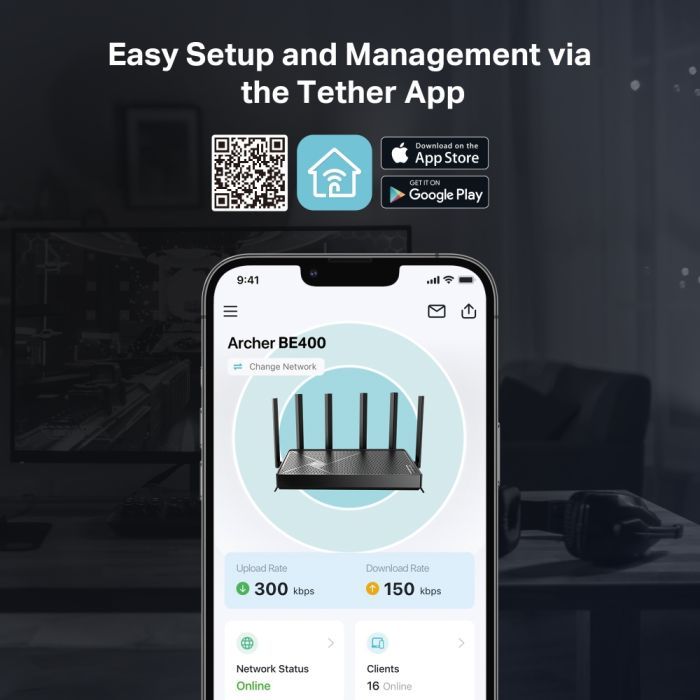 Маршрутизатор TP-Link Archer BE400 (ARCHER-BE400) зображення 9