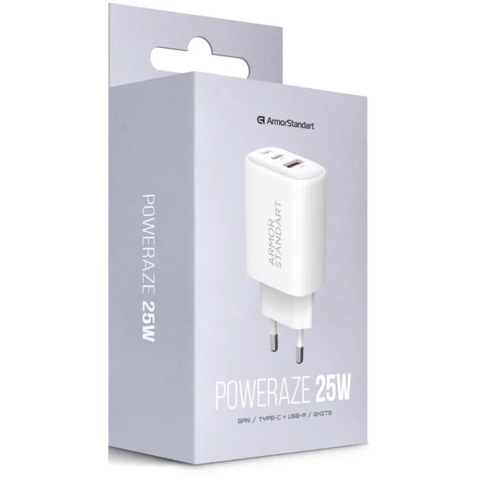 Зарядний пристрій Armorstandart 1xUSB-C PD20W + 1xUSB QC3.0 GaN white (ARM87067) зображення 5