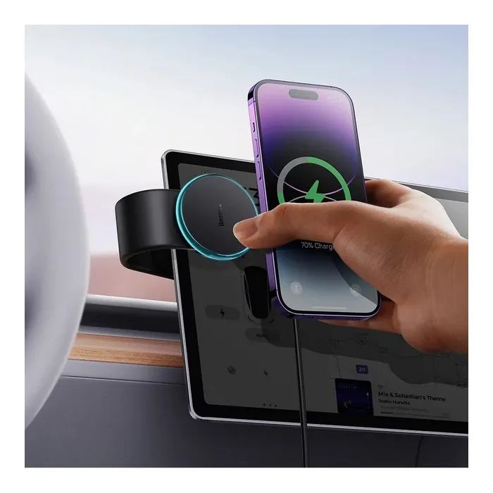 Универсальный автодержатель Baseus C02 Pro Series Magnetic Wireless Charging Car Mount Cluster Black (C40156000111-00) изображение 9