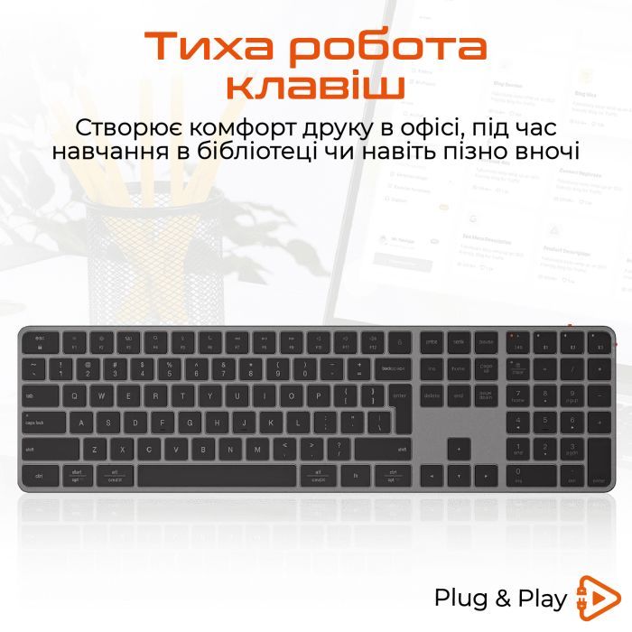 Клавиатура Meetion K230 Bluetooth/Wireless Black (MT-K230MW-A-RUA) изображение 3