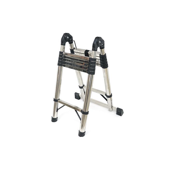 Лестница Voltronic 2.5м двойная 6+6 ступеней, нержавеющая сталь, до 150кг, ширина 45см (YT43386) изображение 2