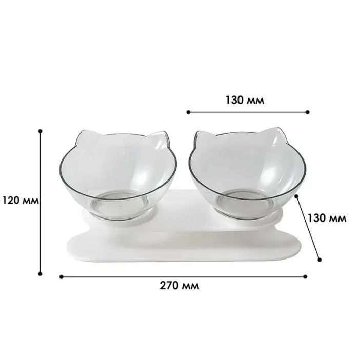 Посуда для кошек Me&Pet Миски с подставкой прозрачные (NMP060) изображение 7