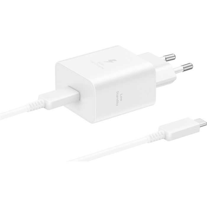 Зарядное устройство Samsung USB-C 45W + cable USB-C to USB-C white (EP-T4511XWEGEU)