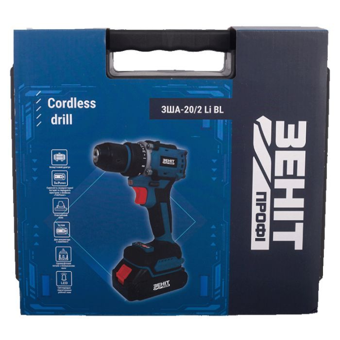Шуруповерт Зеніт Профі ЗША-20/2 Li BL, 20V TekPower, 2x1.5Ah (854605) изображение 10