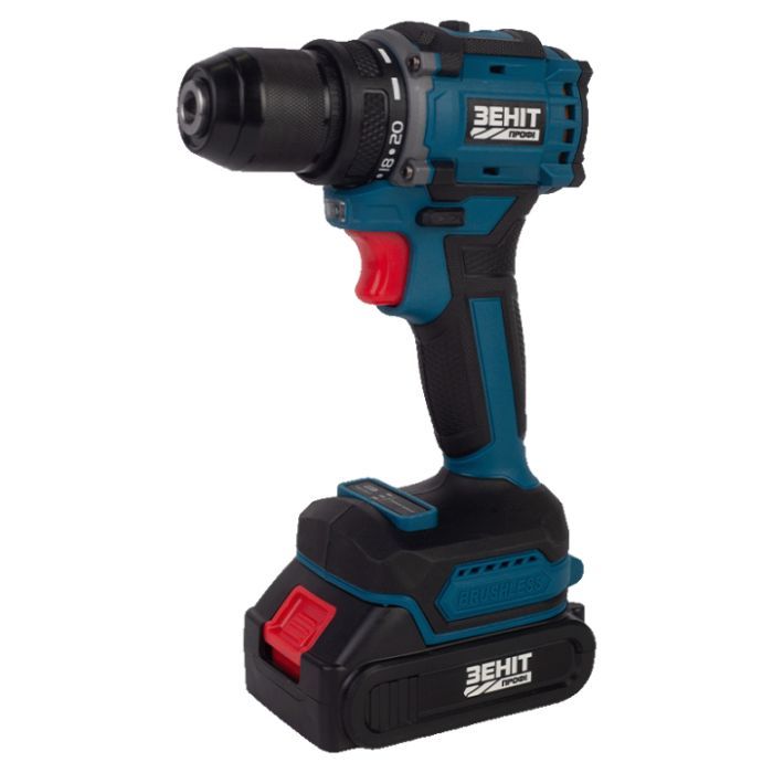 Шуруповерт Зеніт Профі ЗША-20/2 Li BL, 20V TekPower, 2x1.5Ah (854605) изображение 4