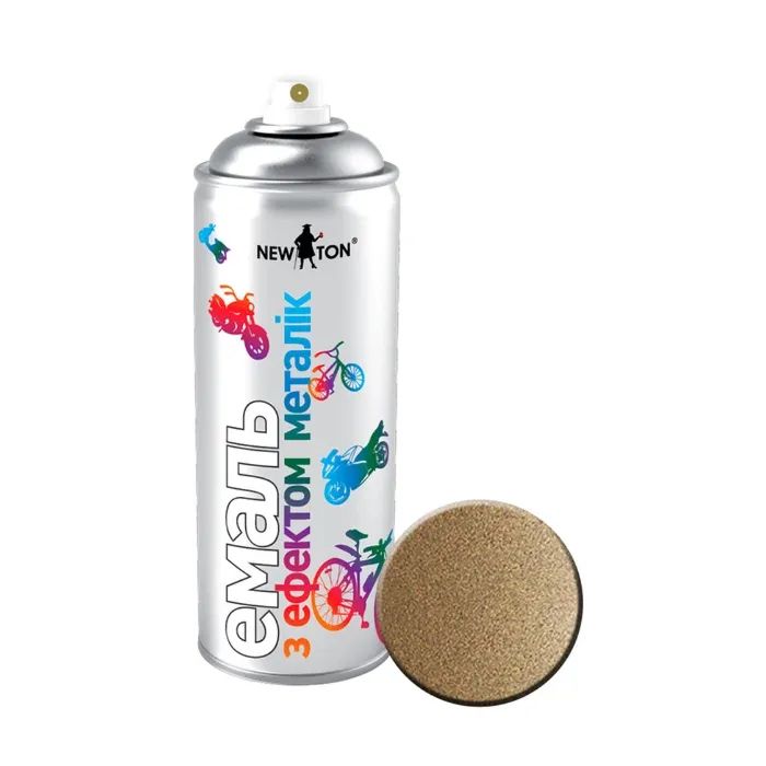 Аерозольна фарба для автомобіля New Ton універсальна золотиста з ефектом "металік" 400мл (000000251)