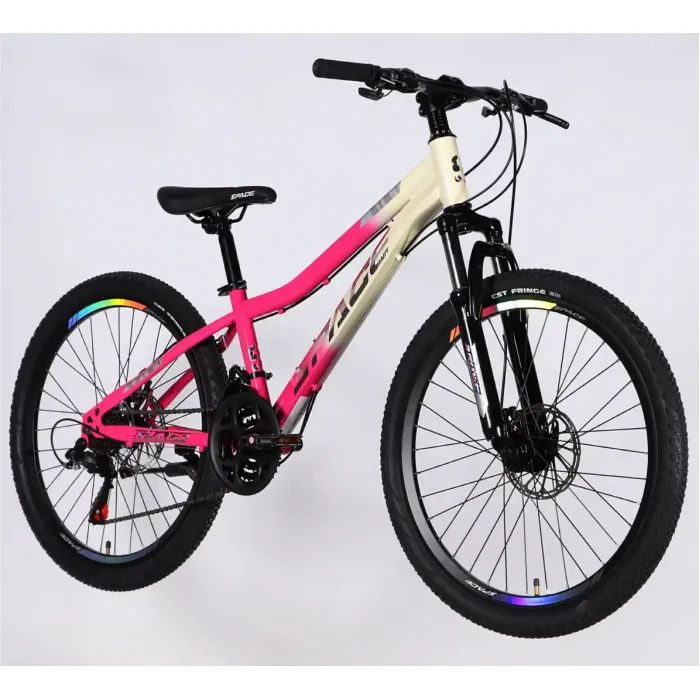 Велосипед Space 26" AURORA DD FR рама-13" ST 2026 біло-рожевий (OPS-SP-26-095) зображення 2