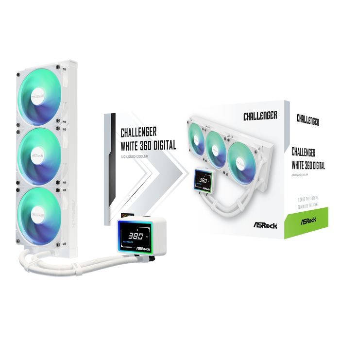 Система жидкостного охлаждения ASRock CHALLENGER WHITE 360 DIGITAL изображение 11