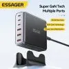 Зарядний пристрій Essager 3xUSB-C + 3xUSB-A 85W GaN black (EZC85W-SXB0G-Z) зображення 4