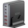Зарядний пристрій Essager 3xUSB-C + 3xUSB-A 85W GaN black (EZC85W-SXB0G-Z)
