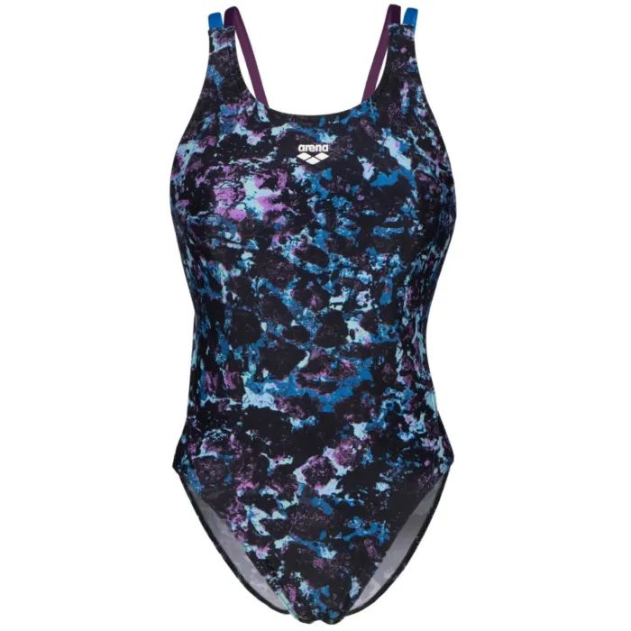 Купальник Arena Rockin Swimsuit Swim Tech Mult 008159-889 чорний, синій, фіолетовий 38 (3468337406518) изображение 3