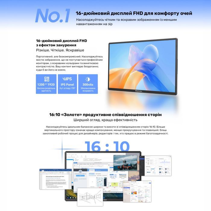 Монитор Blackview Table 9 LCD Monitor 16inch (BVTABLE9) изображение 8